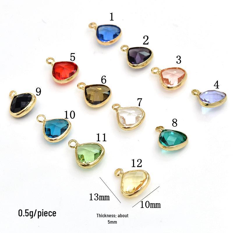 Color-Preserving Rare Earth Glass Copper Teardrop Pendant for DIY Jewelry