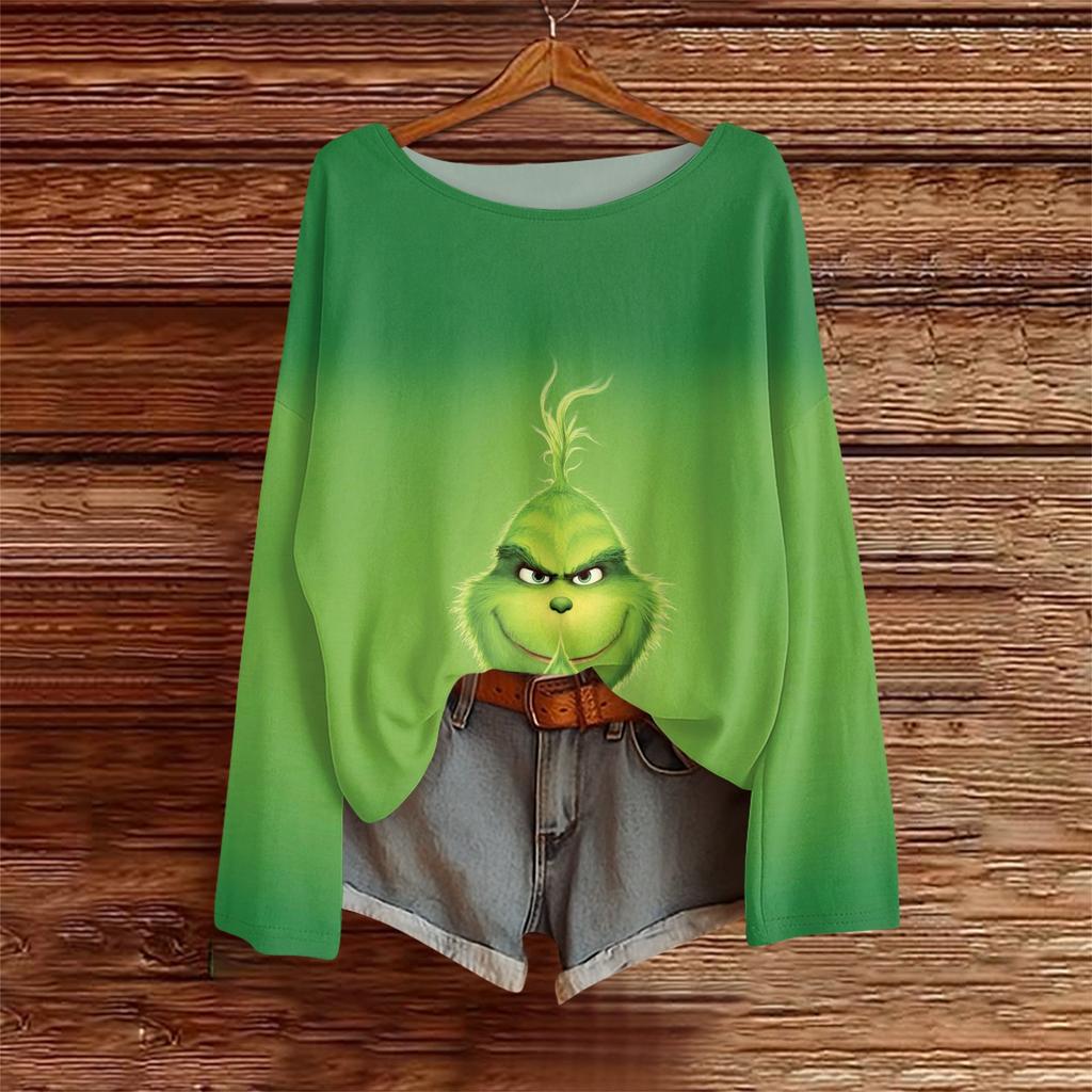 Long Sleeve Shirts For Women Printed Tees Blouses Casual Plus Size Basic Tops Pullover