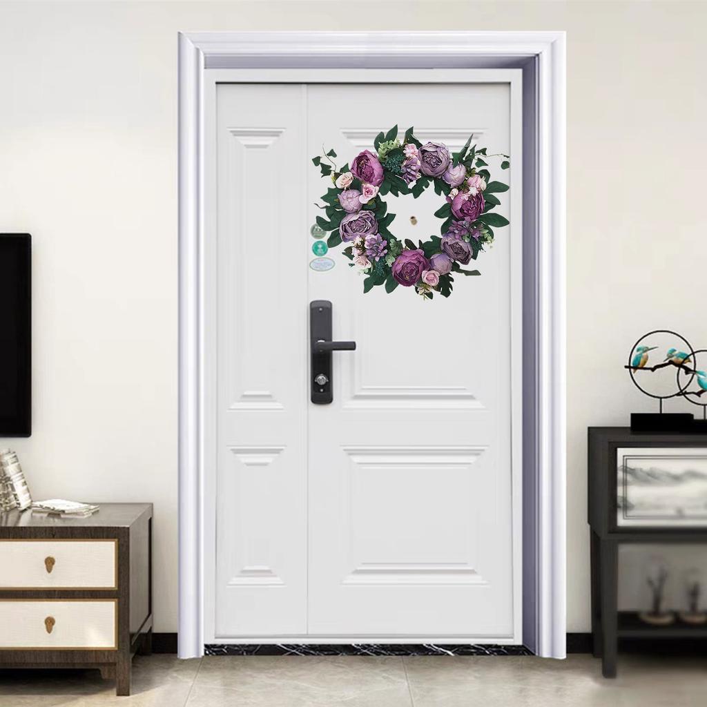 Front Door Wreath 16.5in Diameter Artificial Flowers Bright Colors Wall Floral Wreath for Decoration
