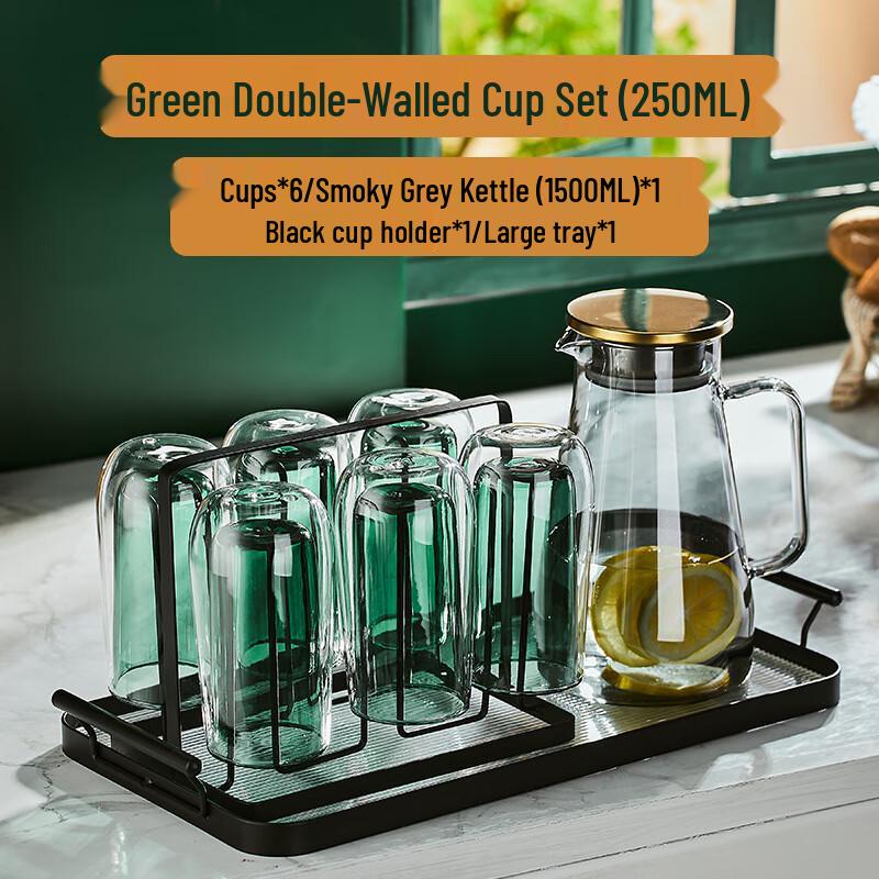 Chuangqi Heat-Resistant Double-Wall Glass Drinkware Set
