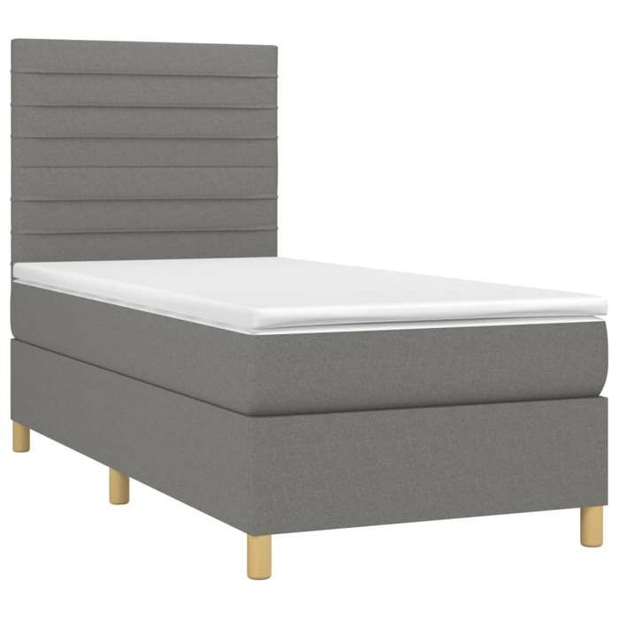 VidaXL Sommier à Lattes de Lit avec Matelas et LED, Lit Rembourré, Lit Simple, Lit Adulte de Chambre à Coucher Intérieur, 3135494