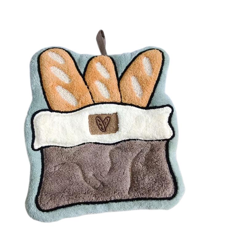 Absorbent Hanging Hand Towel in Soft Fabric, Washable Loop Cloth for Sinkside Hand Drying and Light Wiping Daily