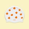 Daibeuintu Flower Pop Black/Orange Pattern Swim Cap