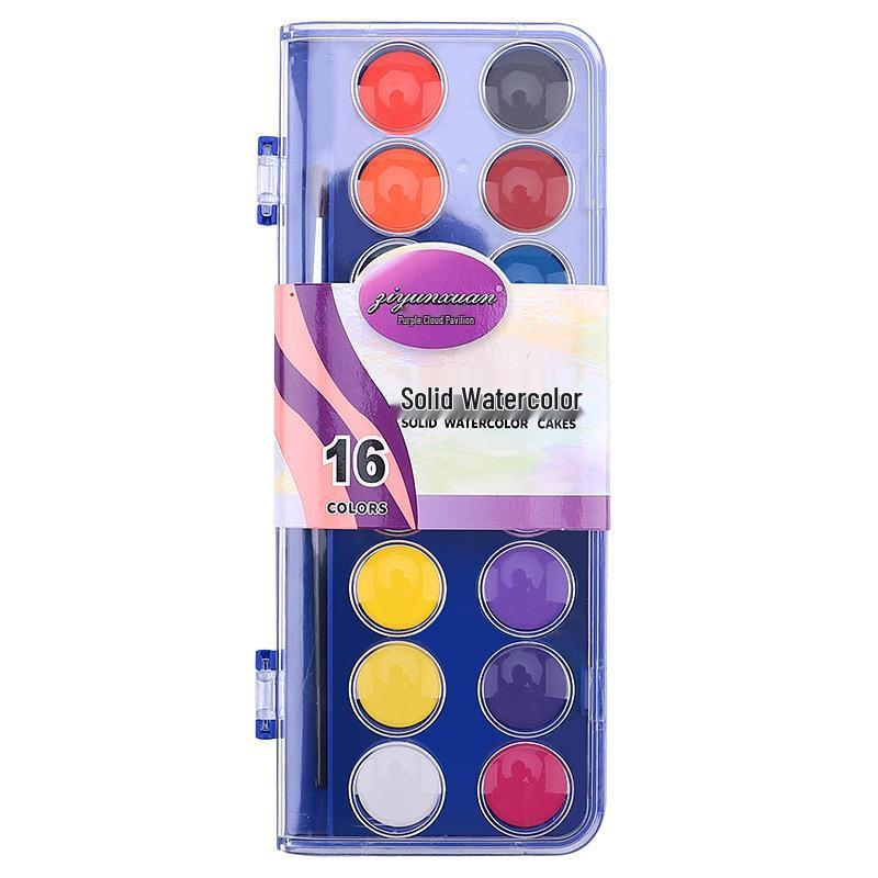 48-Color Solid Watercolor Gouache Paint Set for Beginners in Plastic Box