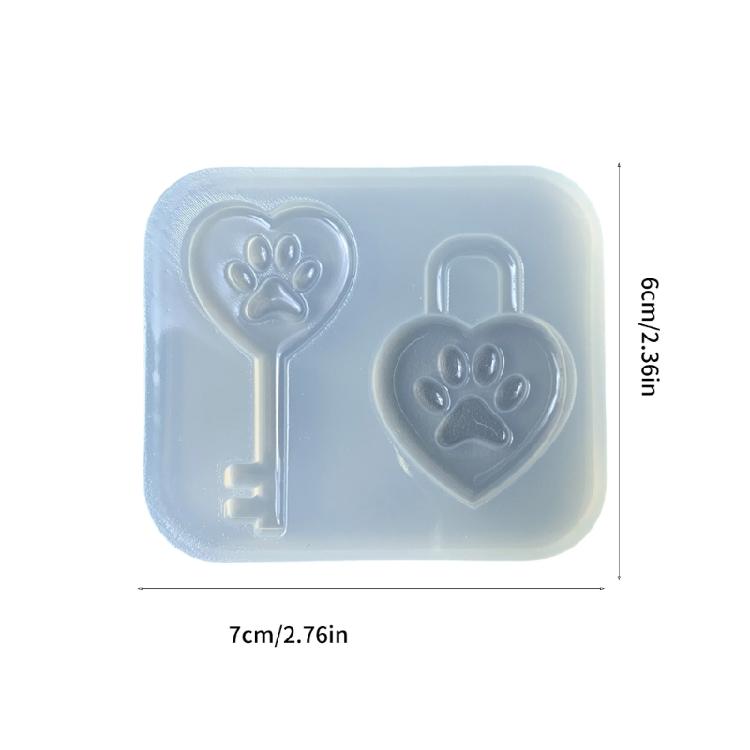 Pet Lover Silicone Keychain Mold With Detailed Cats paw Design Perfect For Epoxy Resin Crafts Jewelry Making Party Favors