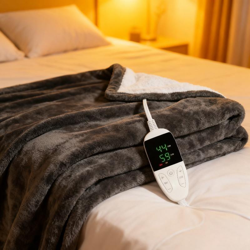 Electric Blanket Flannel Blanket Mattress Winter Machine Washable Double Layer Temperature Control Warmer Heated Throw Blanket