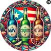 Vintage Metal Wall Art Puerto Rico Drink Sign Circular Rustic Decor Plaque