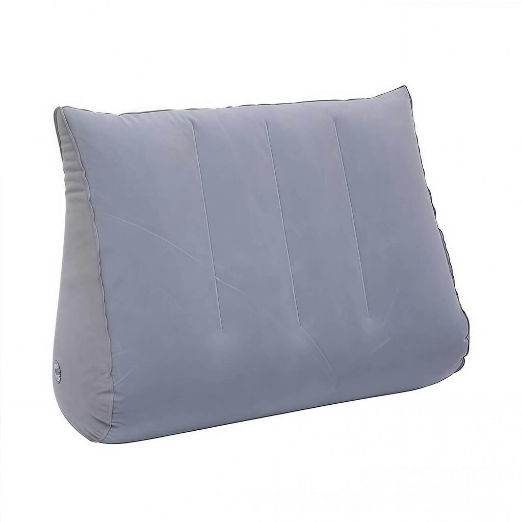 Inflatable Flocked PVC Triangle Pillow Outdoor Portable Cushion for Back Support.