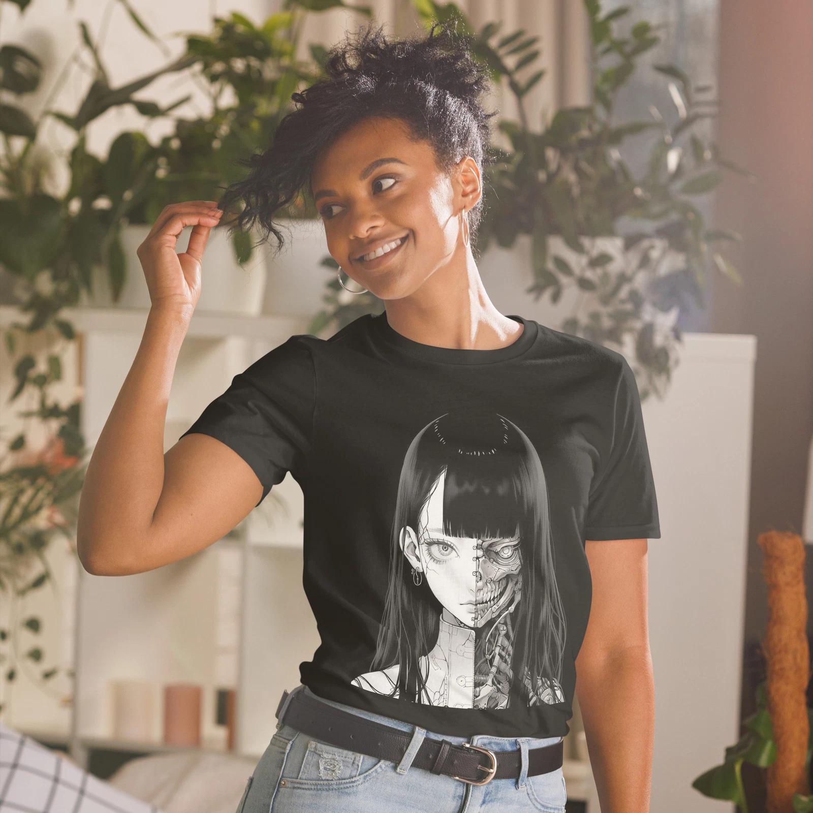 Anime Horror Creepy Goth Gothic Demon Short-Sleeve Unisex T-Shirt 3XL