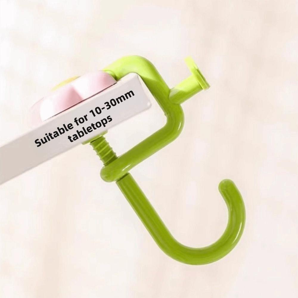 Plastic Flower Shaped Desk Hook No Drill Desk Edge Hook Cute Desktop Storage Hook  for Home