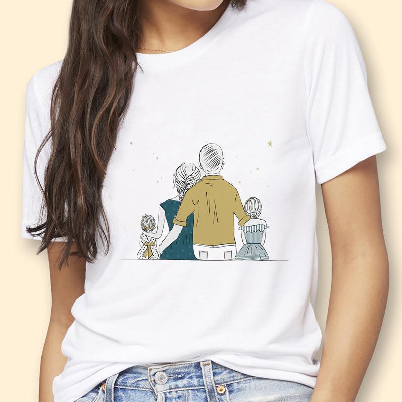 Mothers Day Theme Cute Cartoon Trend ShortSleeved Womens TShirt Polyester Fabric Simple AGeneration Style