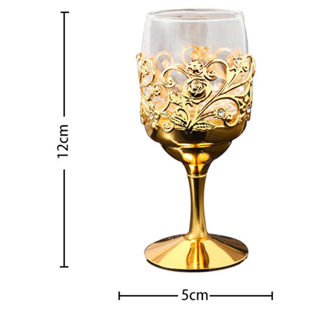 Nordic Engraving Metal Frame Goblet Hollow Golden Wine Drinking Cups for Wedding Party Supplies