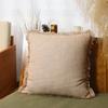 Linen Fringe Throw Cushion Cover Farmhouse With Tassels Soft Accent Pillowcase For Chair Sofa Bed Living Room Home Decorative
