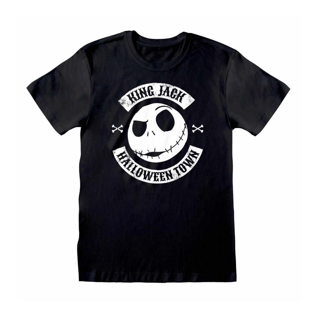Nightmare Before Christmas Unisex Adult Halloween Town Jack Skellington Crest T-Shirt