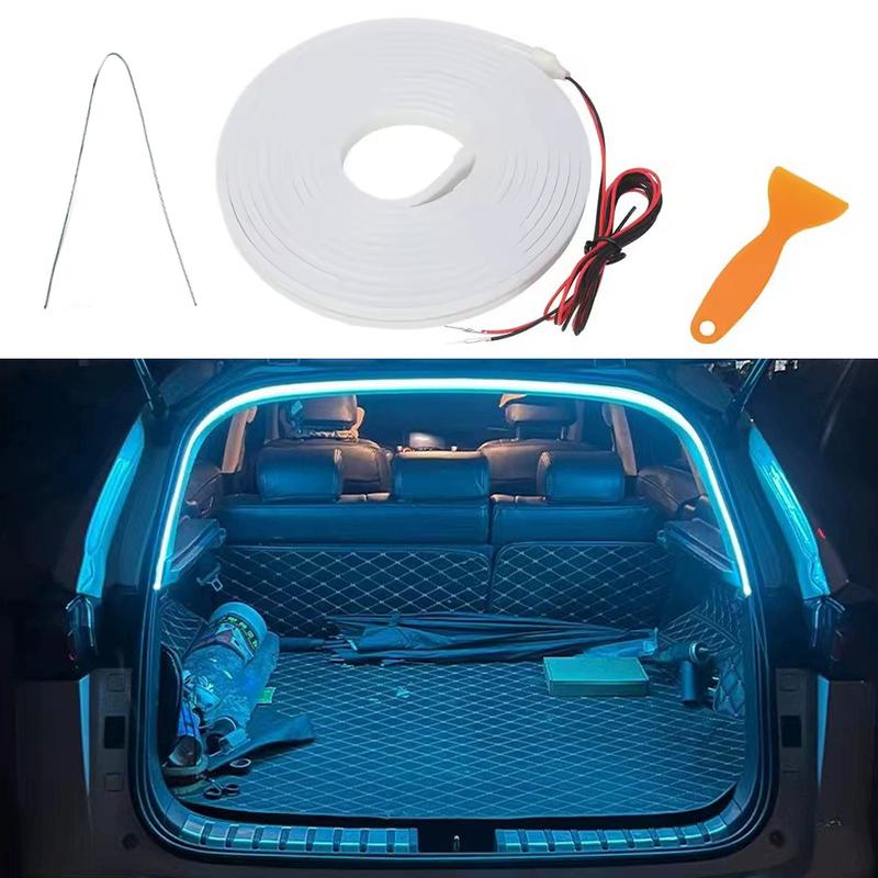 Car high brightness trunk lighting ambient light interior decoration LED wiring free automatic sensing tailgate light strip