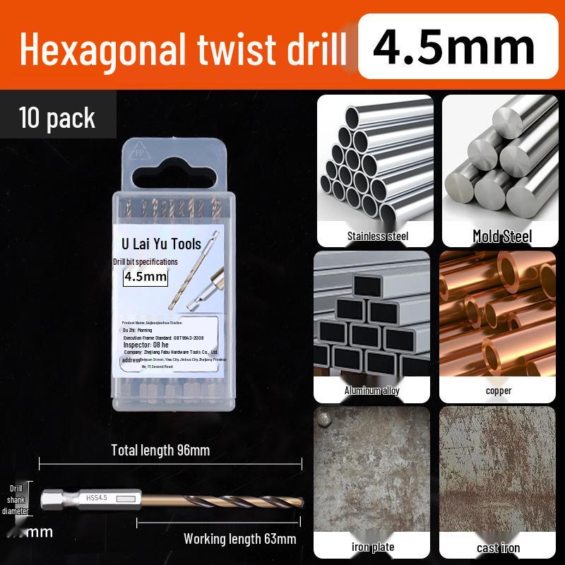 High Hardness Alloy Cobalt Hex Shank Twist Drill Set for Stainless Steel