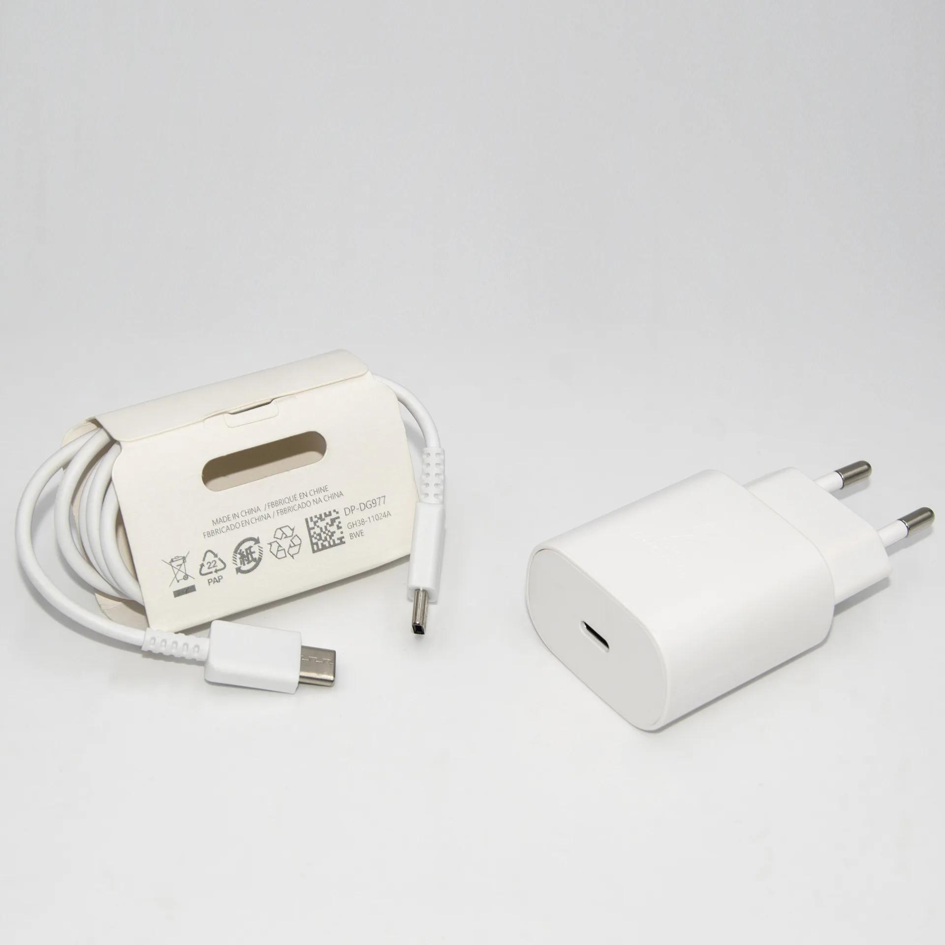 

25 Вт USB Type C сверхбыстрое зарядное устройство европейское для Samsung Galaxy S23 S22 S21 S20 Ultra Plus A53 A52 с 3,3-футовым зарядным кабелем(черный) EU White Charger set