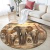 Majestic Elephant Pattern Round rug,Carpet Rug for Living Room Bedroom Playroom ,Non-slip Floor Mat,Holiday Gifts and Birthday Gifts.