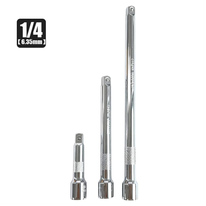 3pcs Chrome-plated Steel Sleeve Ratchet Extension Rod Car Tire Repair Tool 1/4 3/8 1/2 Sleeve Ratchet Extension Rod Hand Tools