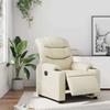 Electric Recliner Chair Cream Faux Leather