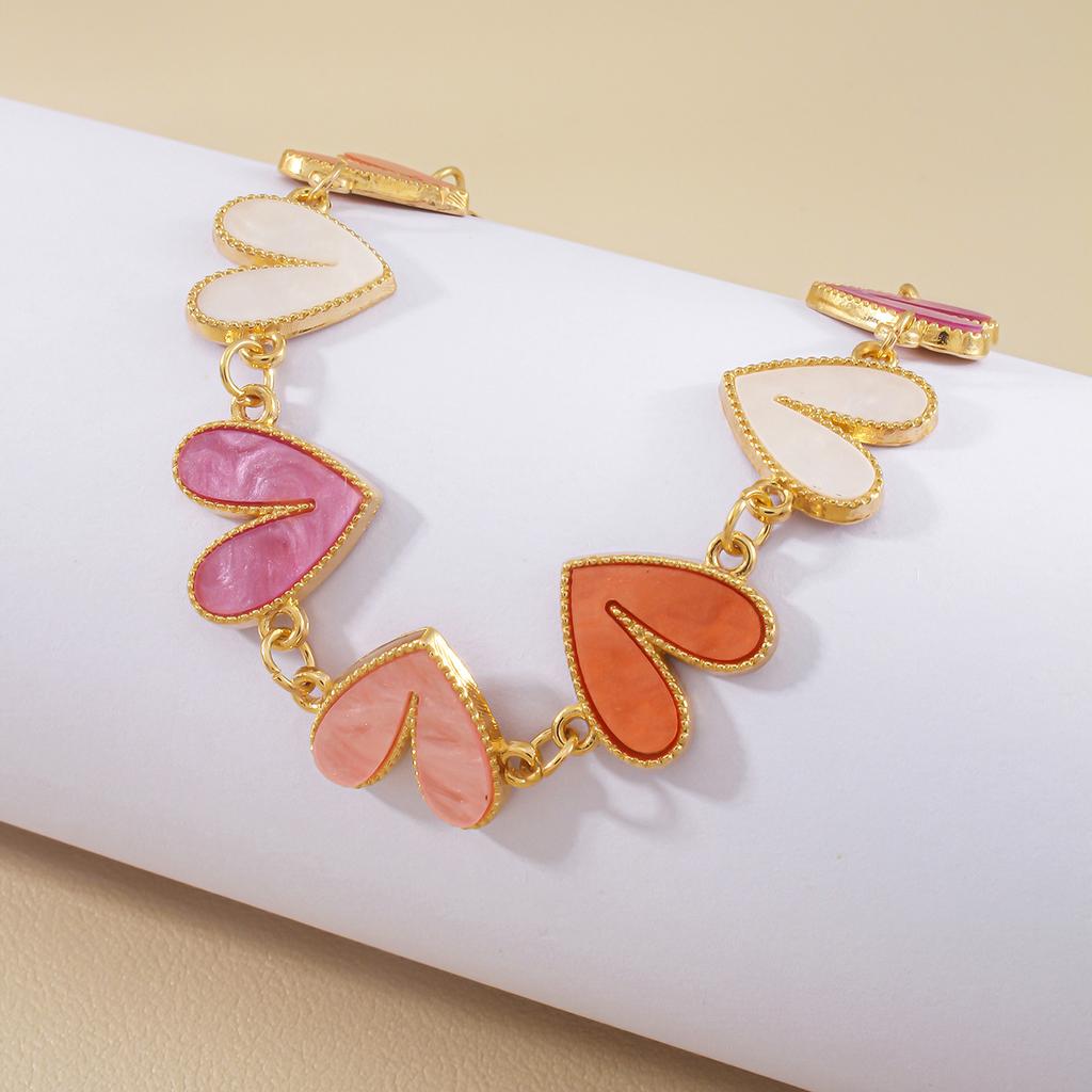 Europe and the United States Popular Multi-color Love Modeling Bracelet Sweet Personality Style Jewelry Valentine's Day Hot-selling