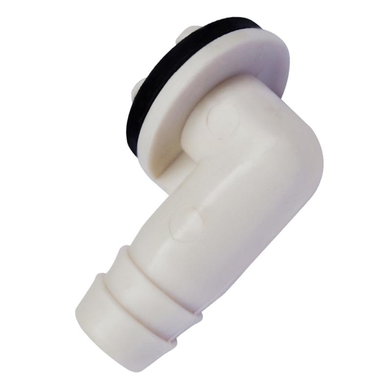 Drain Hose Connector Elbow 15mm/0.59in with Rubber Ring No Leaking Easy to Install for Air Conditioner External Unit