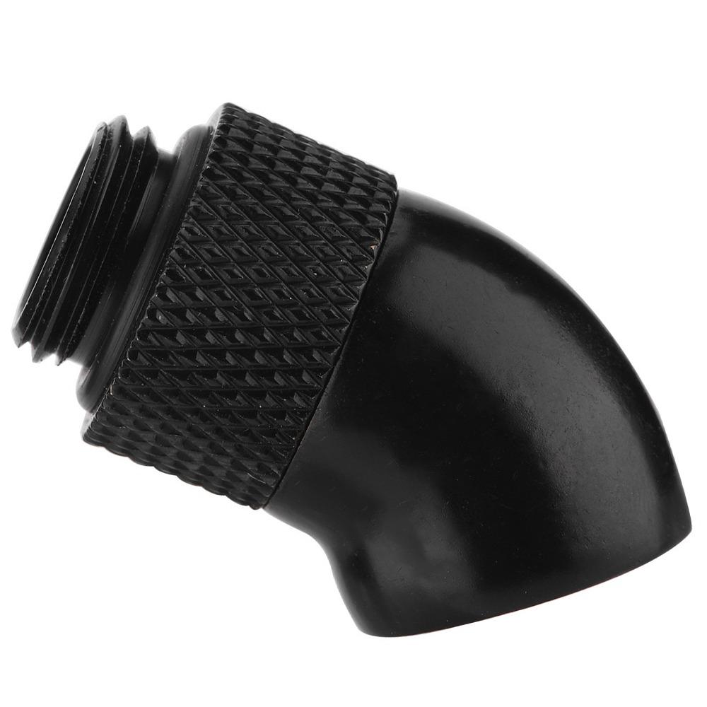 2PCS Black Thread Adapter G1/4 Thread 45 Degree Bend Fitting Water Cooling Loop