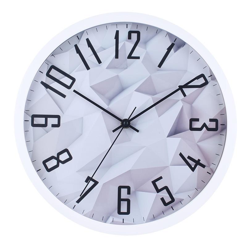 

12-inch 30CM Clock Wall Clock Living Room Round Creative Clock Wall Watch Simple Home Silent Electronic Quartz Clock 30CM style 6