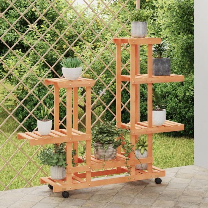 VidaXL Support à fleurs avec roues 95x25x101 cm bois massif de sapin 362864