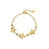 18K Gold Zircon Starfish Bracelet for Women - High-End Titanium Stainless Steel Jewelry