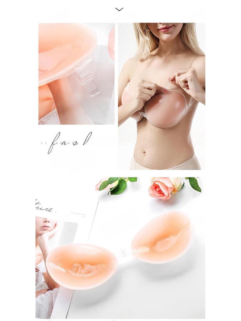 Adesivos invisíveis de silicone push-up para seios - sem costura, sem alças, antiderrapantes e à prova d'água para vestido de noiva