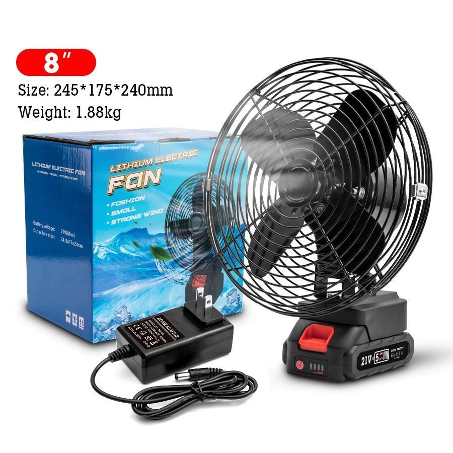 High Wind Portable Rechargeable Electric Fan with Large-Capacity Lithium Battery for Household and Outdoor Camping