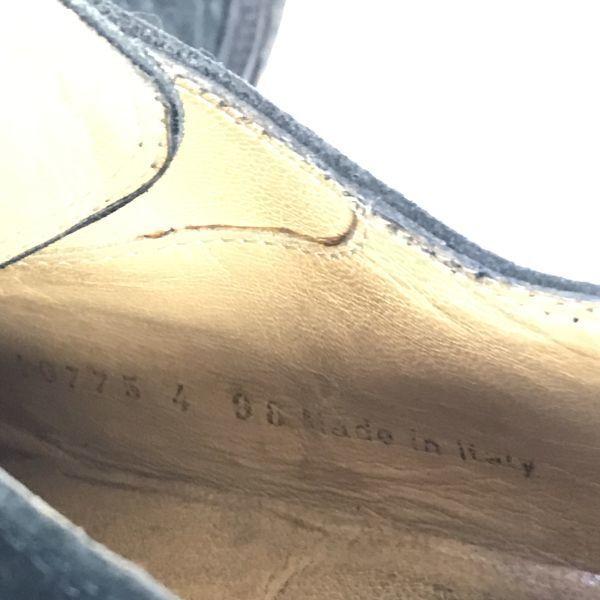 LARIO Crepe Sole Suede Leather Desert Boots [Italy/7/25.5-26.0/Black] Dress Shoes(USED)