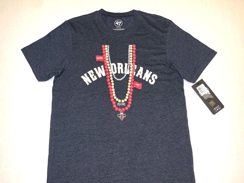 

New Orleans Pelicans NBA Basketball Team Mardi Gras Beads T-Shirt New! SMALL Unisex T-Shirt XL
