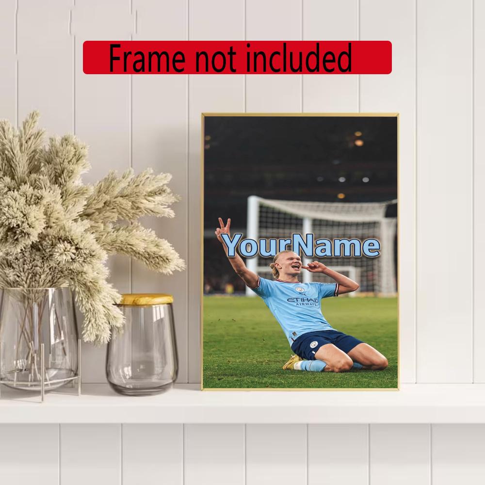 Haaland Customize Your Name Diamond Painting Round Diamond Diy Frameless Holiday Artwork Suitable For Home Office Wall Decoration