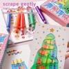 35Pcs Squeegee Art Kids Paint Kit, Diy Material Magic Reveal Rainbow Scratch Art