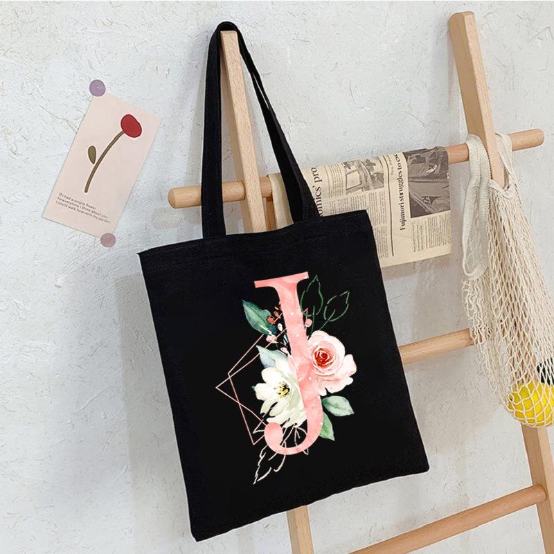 Alphabet Letter A-Z Printed Shoulder Bag Female Casual Student Crossbody Bag Large Capacity