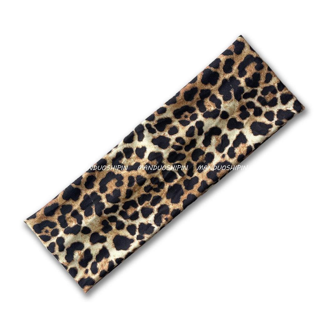 Retro Leopard Print Elastic Headband: Fashionable Sweat-Absorbing Accessory for Women