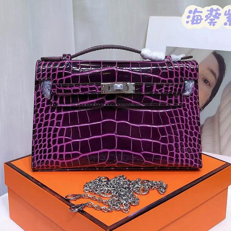 Genuine Leather Crocodile Handbag Crossbody Bag Women Small Size