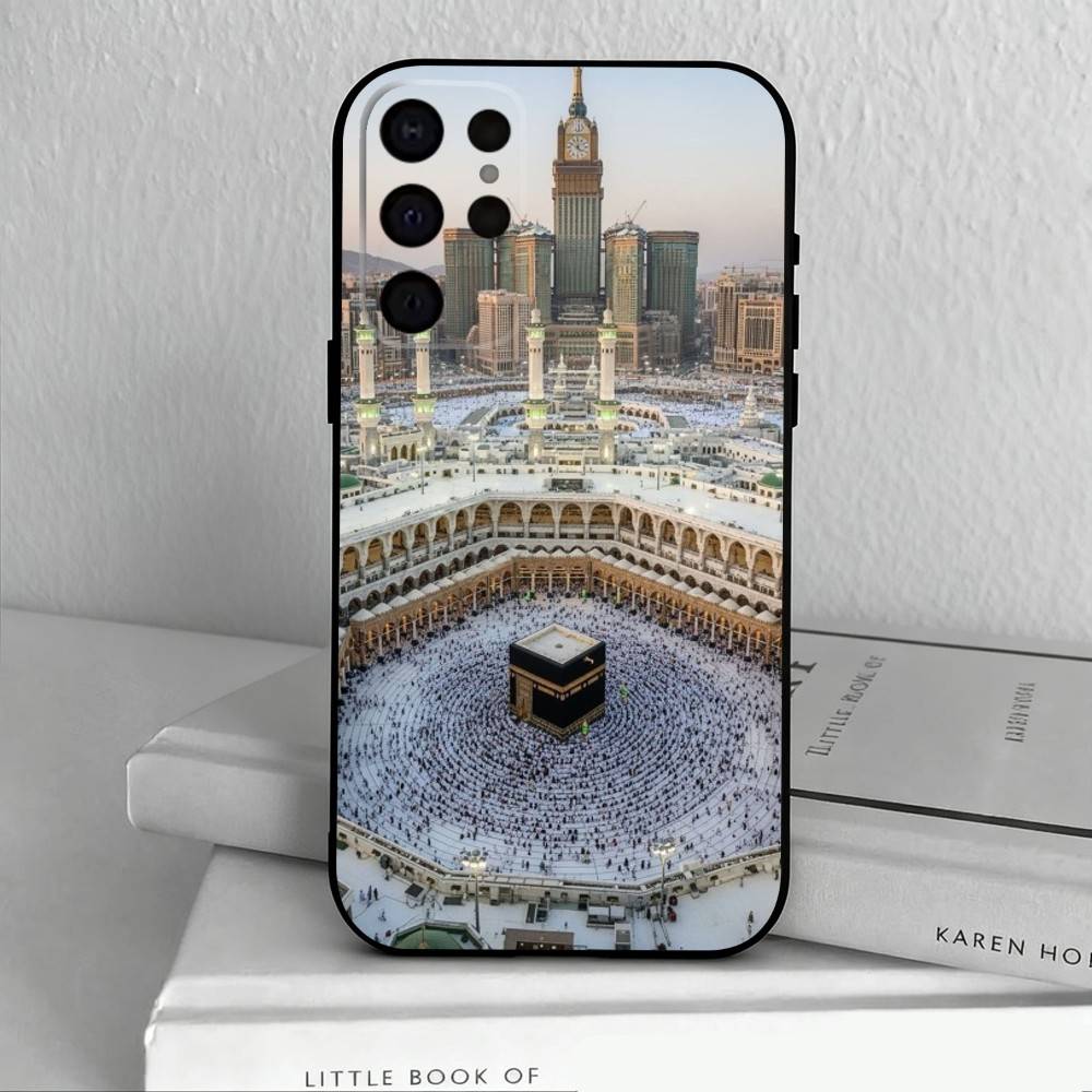M-Moslem und K-Kaaba Handyhülle für Samsung S25,S24,S21,S22,S23,S30,Ultra,S20,Plus,Andere Weiche Schwarze Hülle