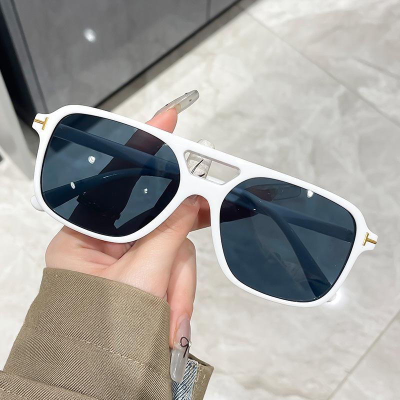 T-Shaped Double Beam Sunglasses Square Sunglasses Retro High-End Sunglasses
