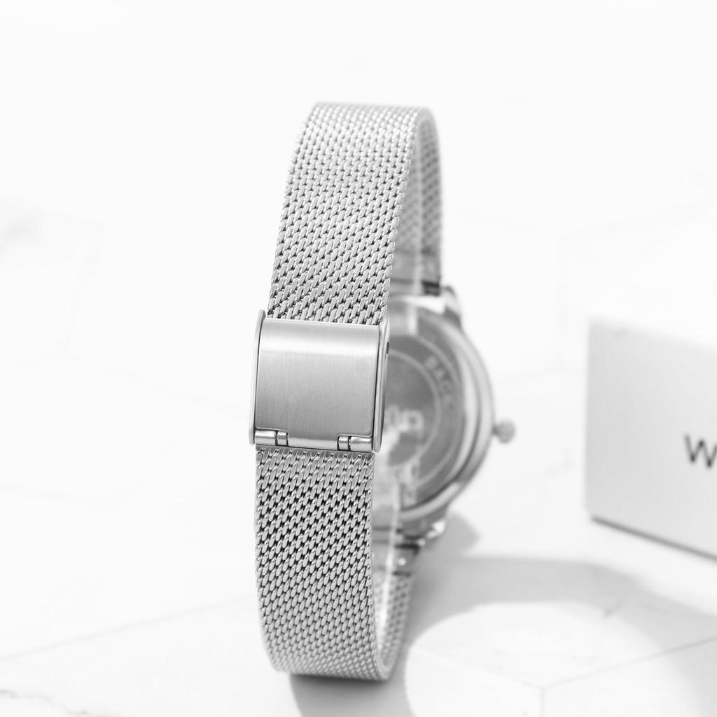 Women's Round Analog Quartz Watch with Stainless Steel Strap and Black Dial, Simple Design, Perfect for Formal Gifts, Anniversaries, Birthdays, and