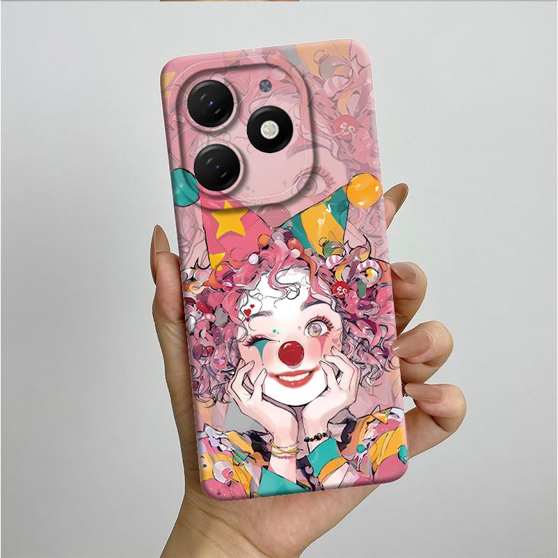 Für tecno Spark go 2024 BG6 Hülle Fundas Schöne Blumen Mattes Flüssigsilikon Schutzhülle Für Tecno SparkGO 2024 Handyhüllen