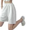 Lockere, gerade Sport-Waffel-Shorts mit mittlerem Bein, Sommer-Hottie, hoch taillierte, lässige Viertelhose mit weitem Bein