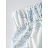 Printed Design Light Blue Sketch Floral Print All-Season Women's Maxi Skirt, Casual Elastic Waist A-Line Half Skirt