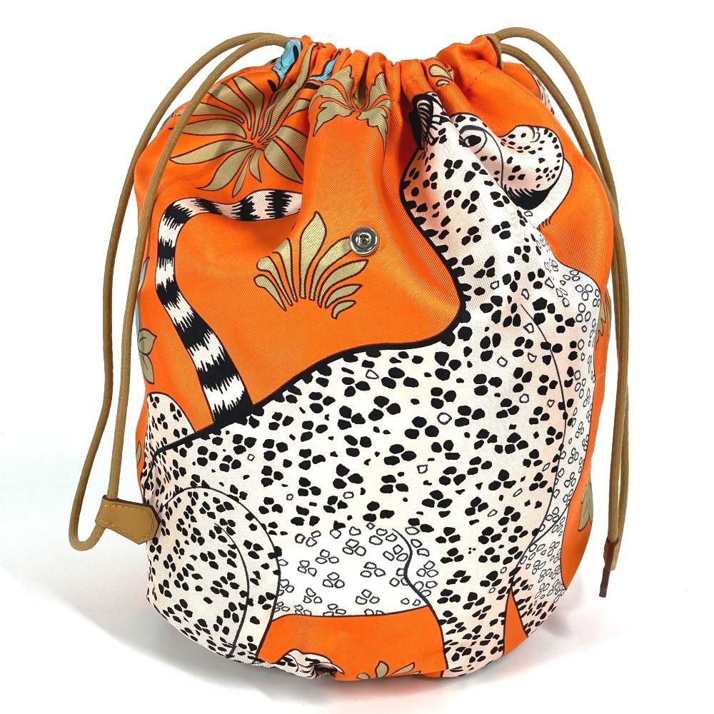 Hermes Multi Pouch Musardine Potion Drawstring Bag Leopard Print Pouch