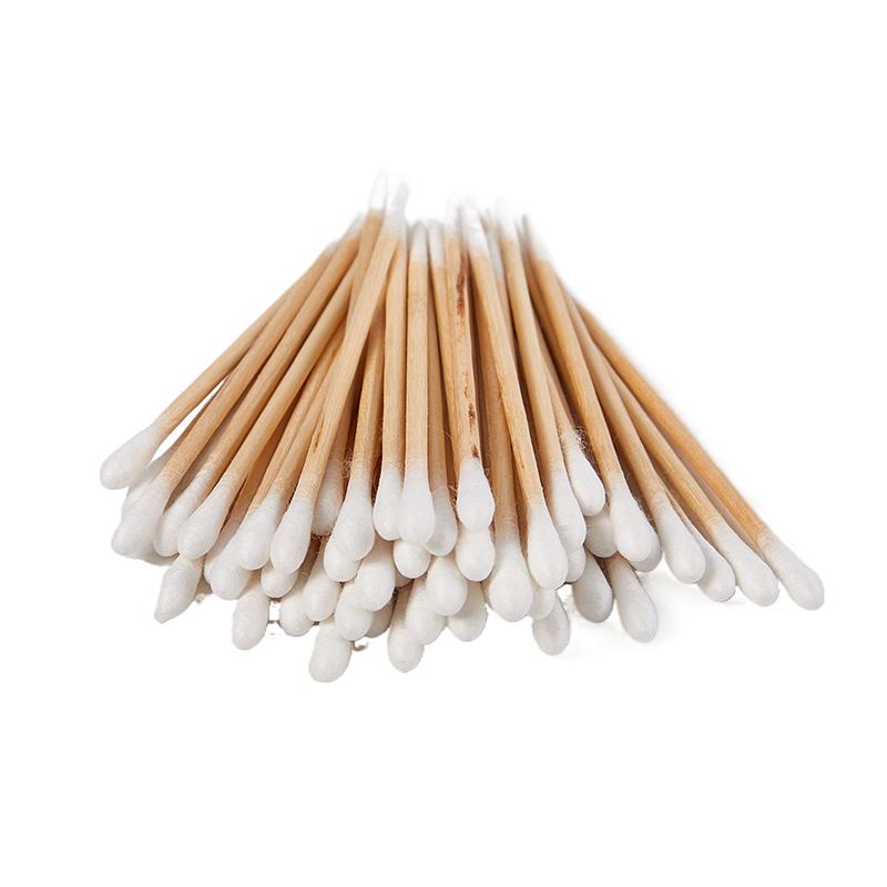 50 Pezzi Bastoncini Cotone Doppia Testa Trucco Donna Punta per Bastoncini Legno Medicali Pulizia Naso Orecchie Strumenti per la Salute