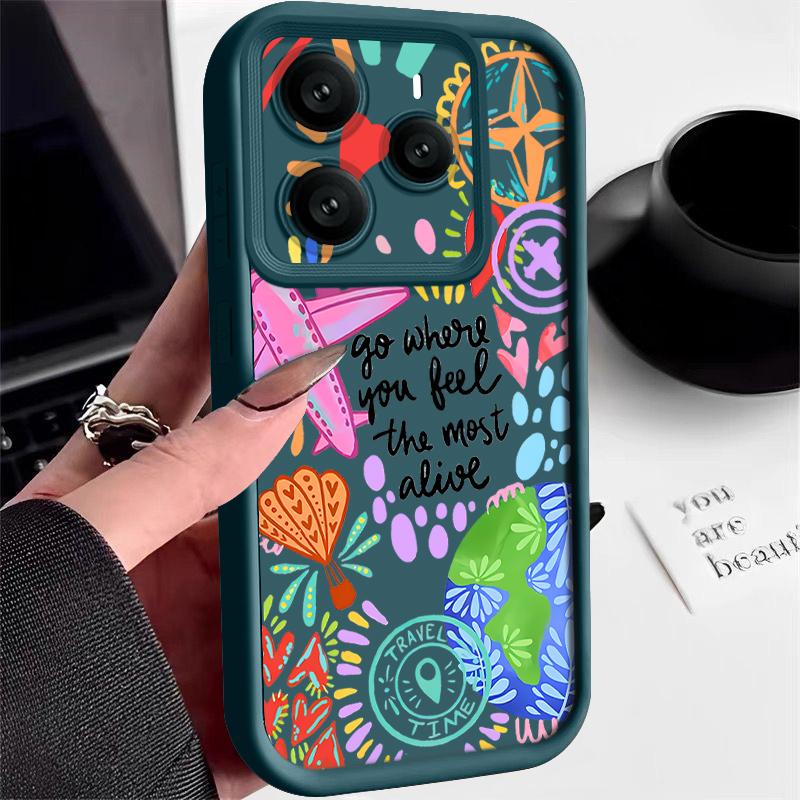 Cartoon Fire Balloon Pattern Case For Xiaomi Redmi Note 14 13 Pro 5G 4G 12 11 Funda Xiaomi 14T 13T 11T Pro Shockproof Bumper Silicone Cover