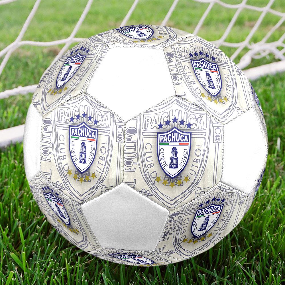 CF Monterrey Size 5 Soccer Ball, Machine-Stitched PVC, Durable & High Bounce, All Ages Fit, Fan Merchandise, Matches & Outdoor Use.