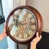 European Retro Wall Clock Solid Wood Hanging Clock Household Silent and Beautiful Clocks Living Room Decoration Accessories
